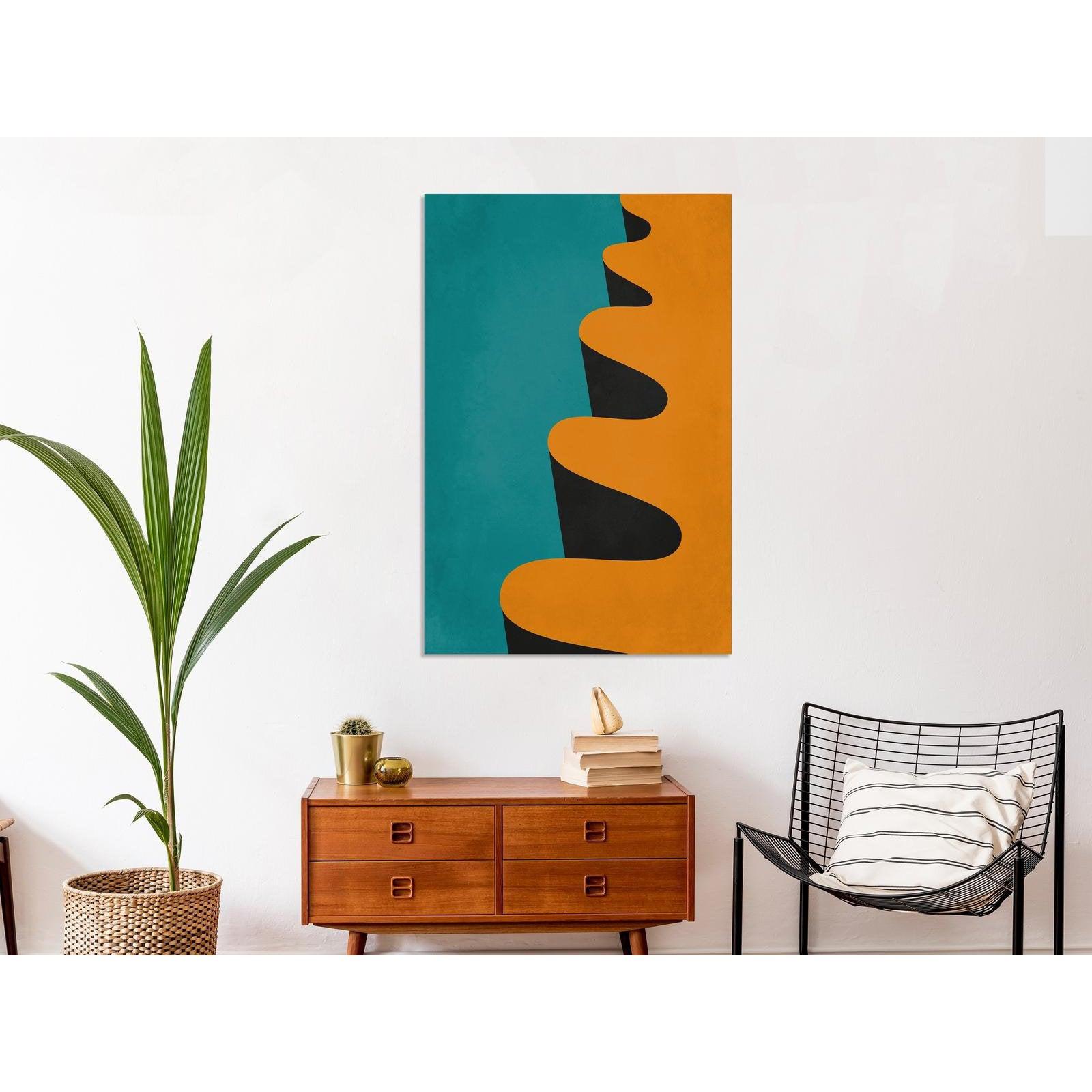 Canvas Tavla - Orange Wave Vertical-Tavla Canvas-Artgeist-40x60-peaceofhome.se