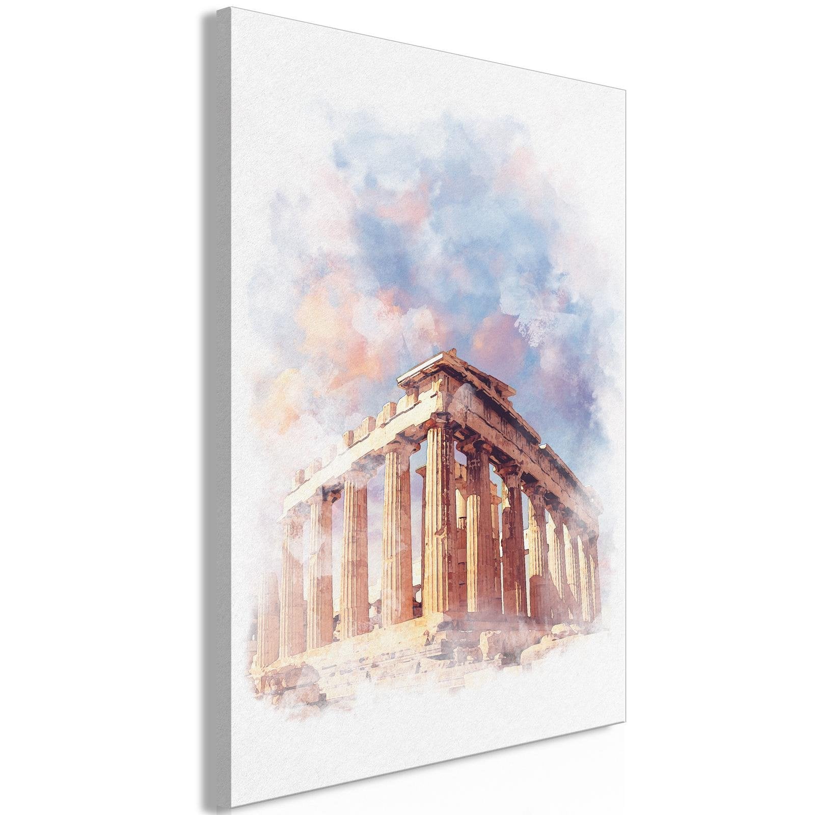 Canvas Tavla - Painted Parthenon Vertical-Tavla Canvas-Artgeist-peaceofhome.se