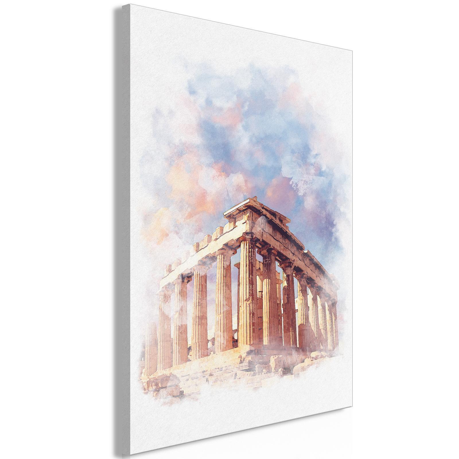 Canvas Tavla - Painted Parthenon Vertical-Tavlor-Artgeist-peaceofhome.se