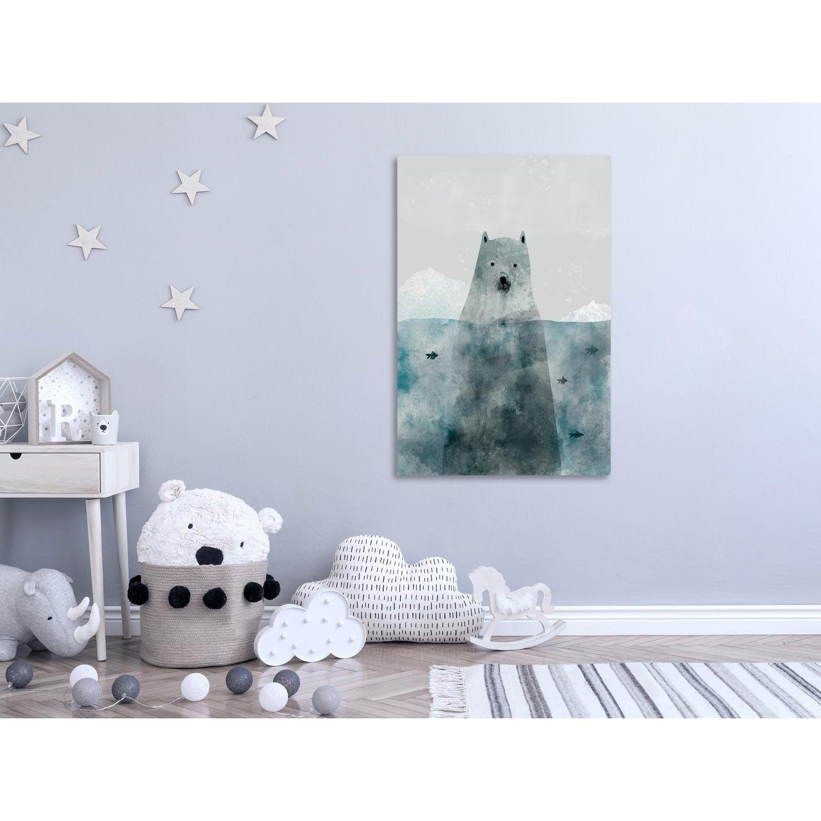 Canvas Tavla - Polar Bear Vertical-Tavla Canvas-Artgeist-40x60-peaceofhome.se