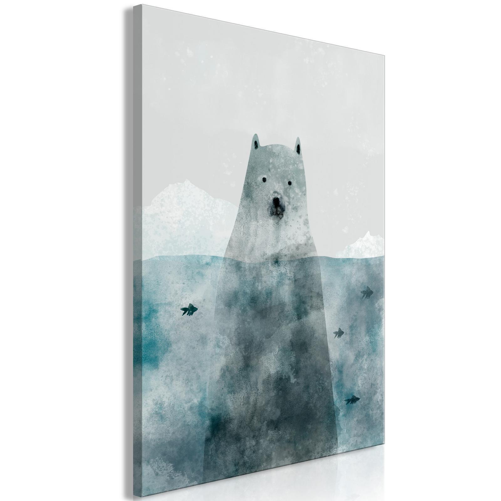 Canvas Tavla - Polar Bear Vertical-Tavlor-Artgeist-peaceofhome.se