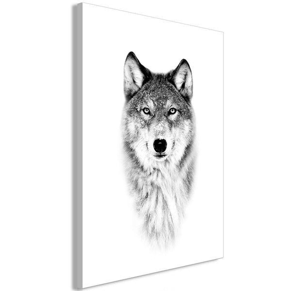 Canvas Tavla - Snow Wolf Vertical-Tavla Canvas-Artgeist-peaceofhome.se