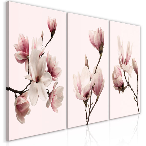 Canvas Tavla - Spring Magnolias (3 delar)-Tavlor-Artgeist-peaceofhome.se