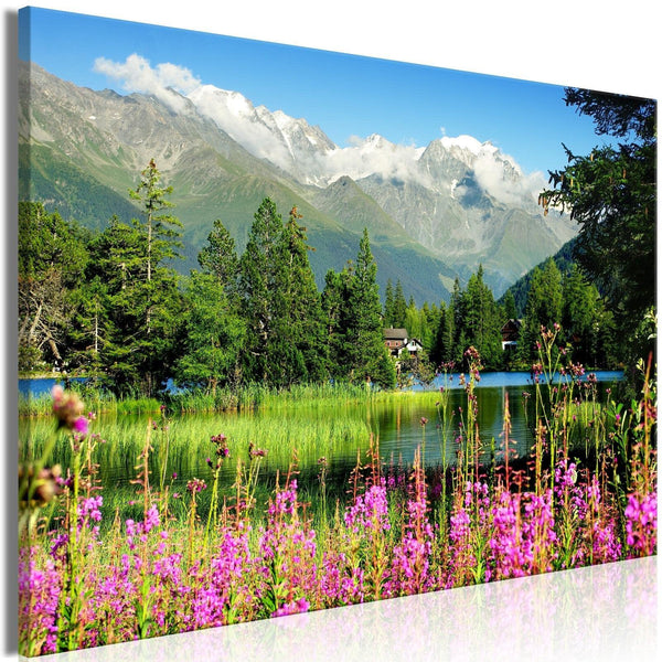 Canvas Tavla - Spring in the Alps Wide-Tavla Canvas-Artgeist-peaceofhome.se