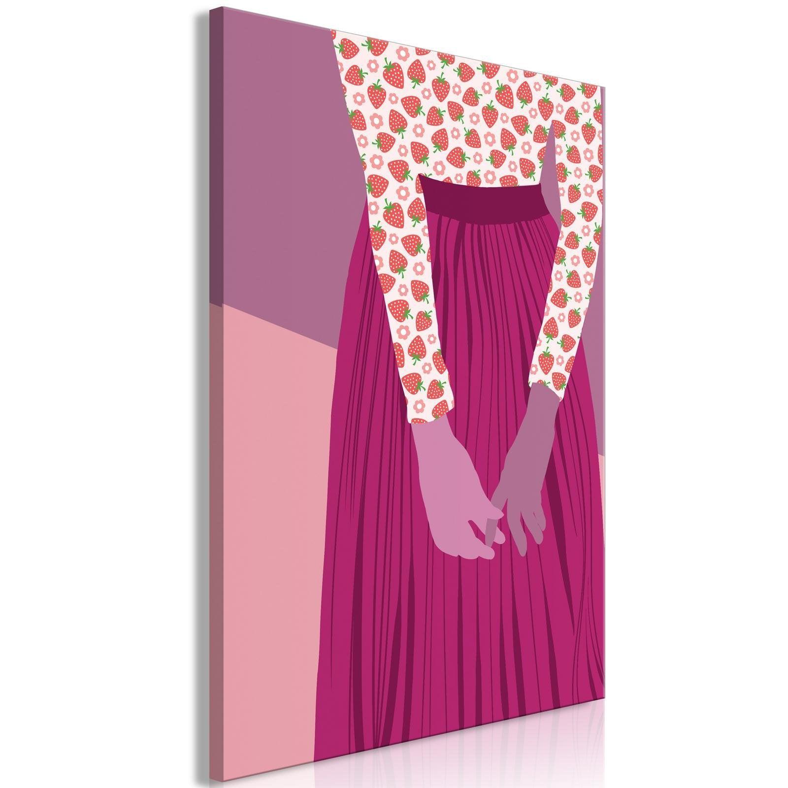 Canvas Tavla - Strawberry Lady Vertical-Tavla Canvas-Artgeist-40x60-peaceofhome.se