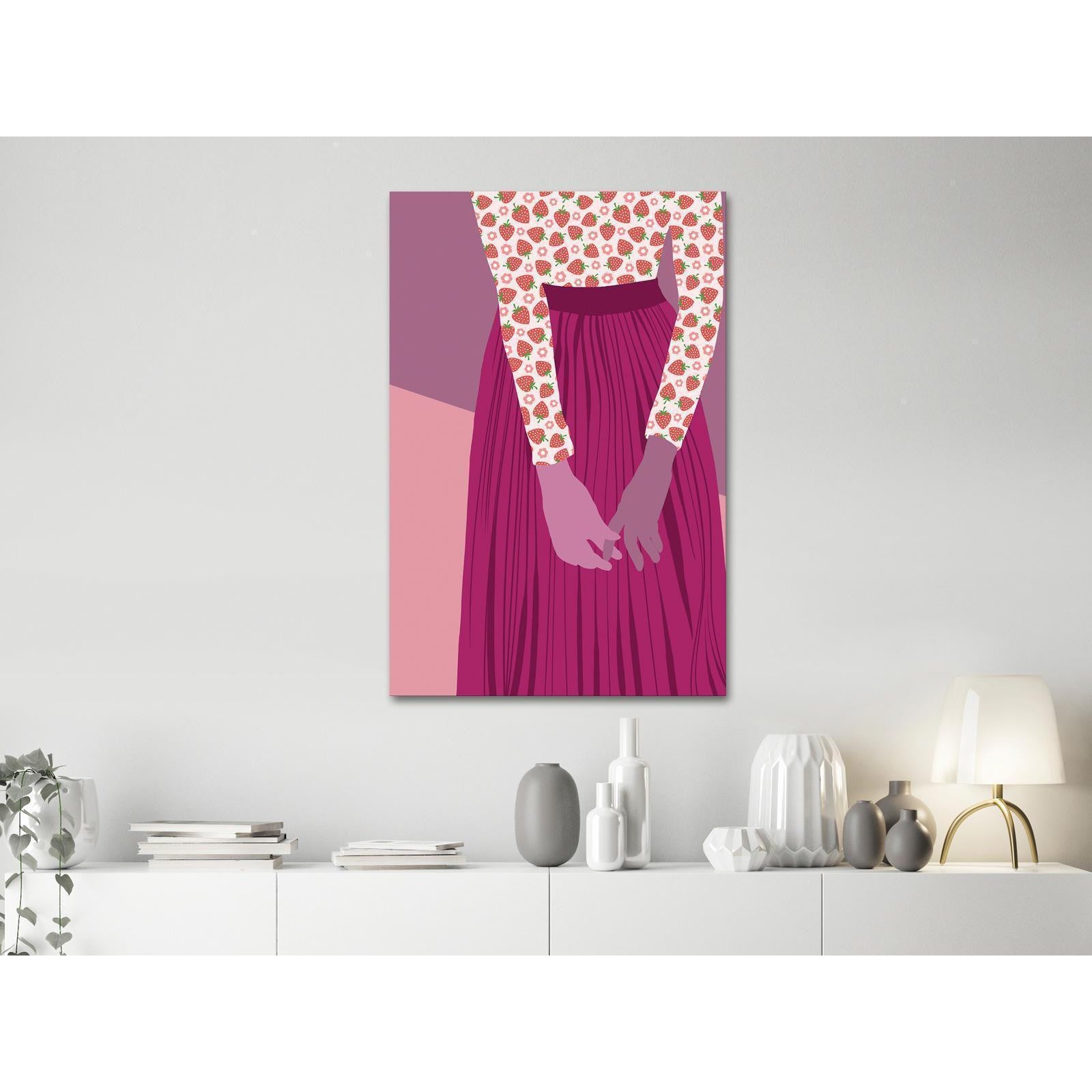 Canvas Tavla - Strawberry Lady Vertical-Tavlor-Artgeist-peaceofhome.se