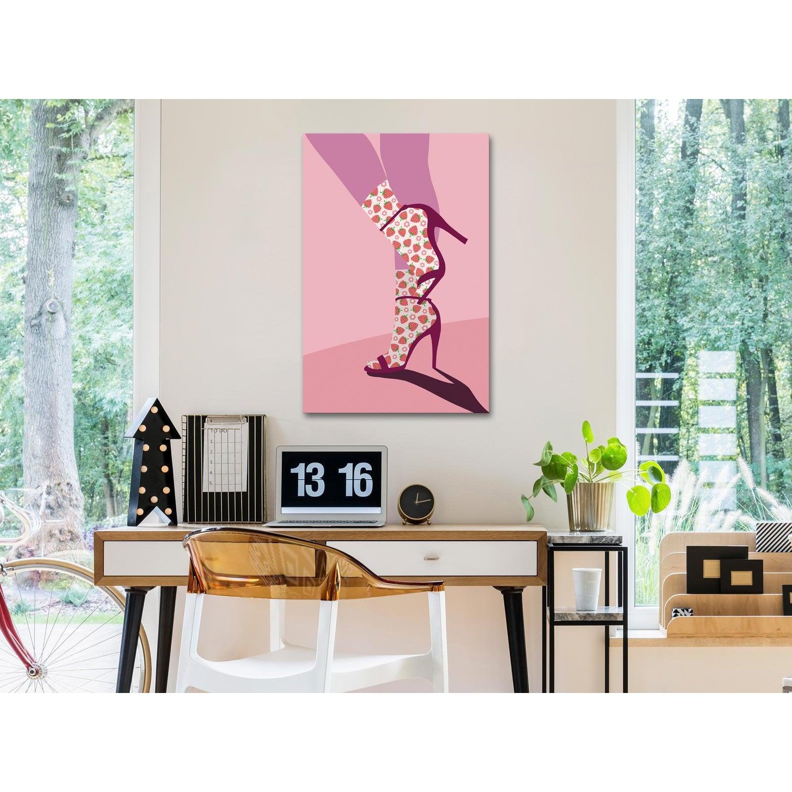 Canvas Tavla - Strawberry Socks Vertical-Tavla Canvas-Artgeist-40x60-peaceofhome.se
