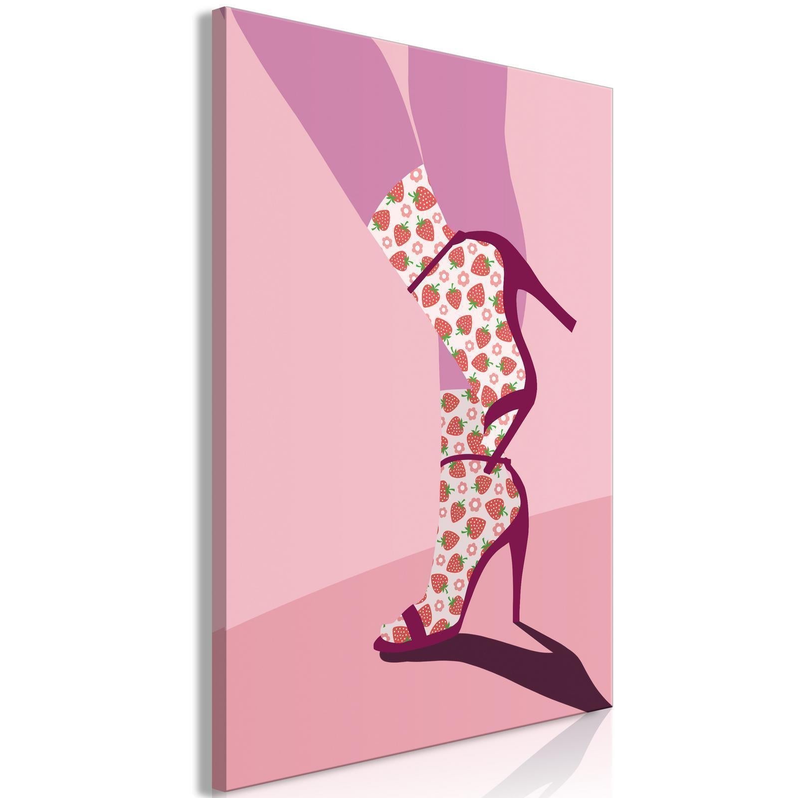 Canvas Tavla - Strawberry Socks Vertical-Tavlor-Artgeist-peaceofhome.se