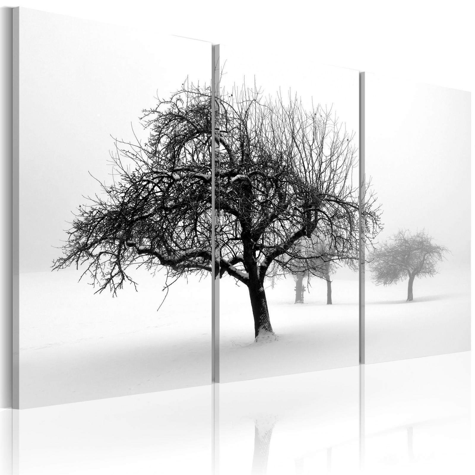 Canvas Tavla - Trees submerged in white-Tavlor-Artgeist-peaceofhome.se