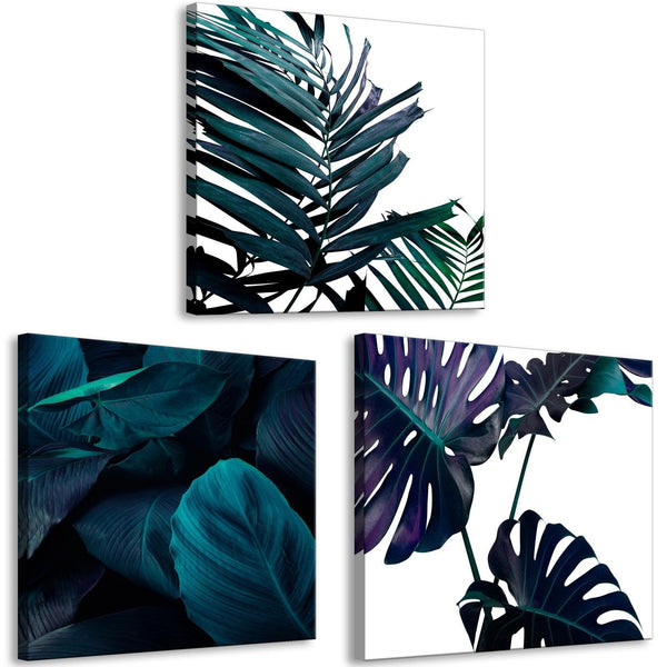 Canvas Tavla - Turquoise Nature (3 delar)-Tavla Canvas-Artgeist-120x40-peaceofhome.se