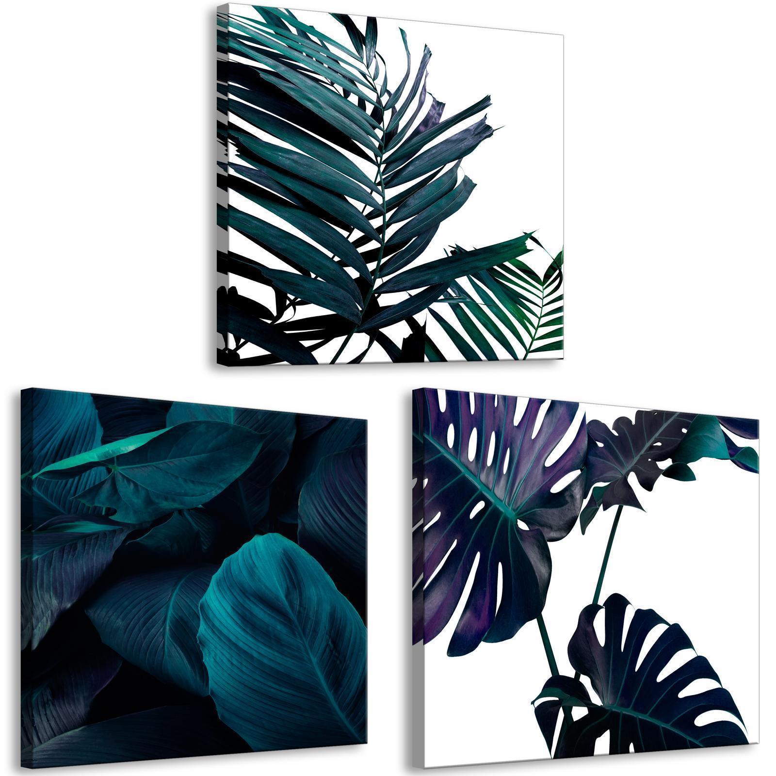 Canvas Tavla - Turquoise Nature (3 delar)-Tavlor-Artgeist-peaceofhome.se