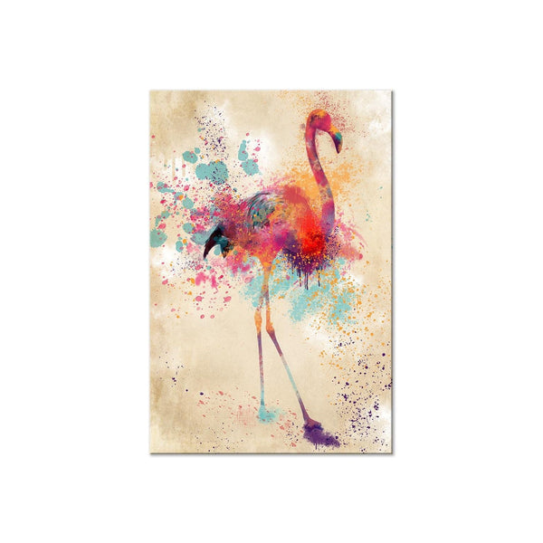 Canvas Tavla - Watercolor Flamingo Vertical-Tavla Canvas-Artgeist-peaceofhome.se