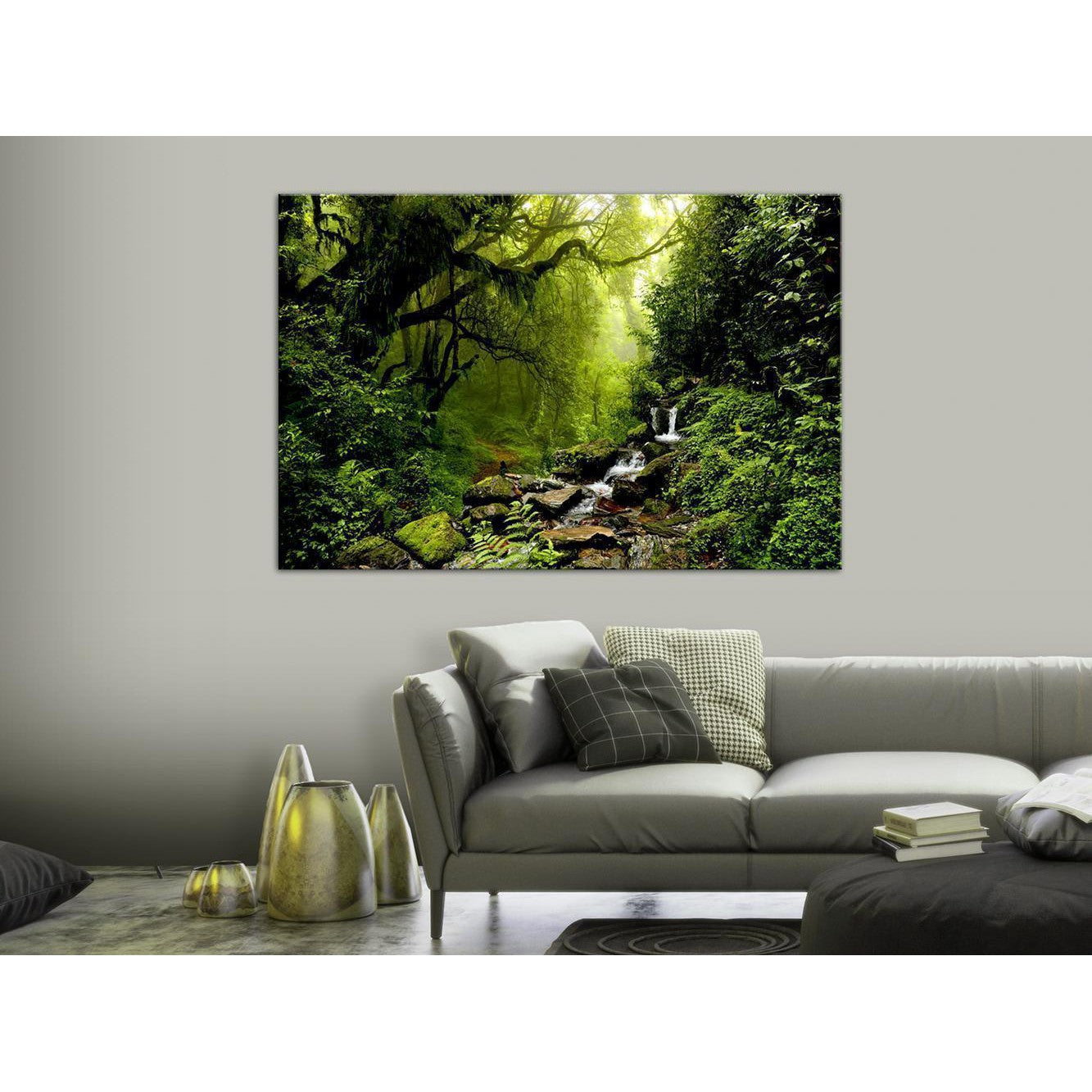 Canvas Tavla - Waterfall in the Forest-Tavlor-Artgeist-peaceofhome.se