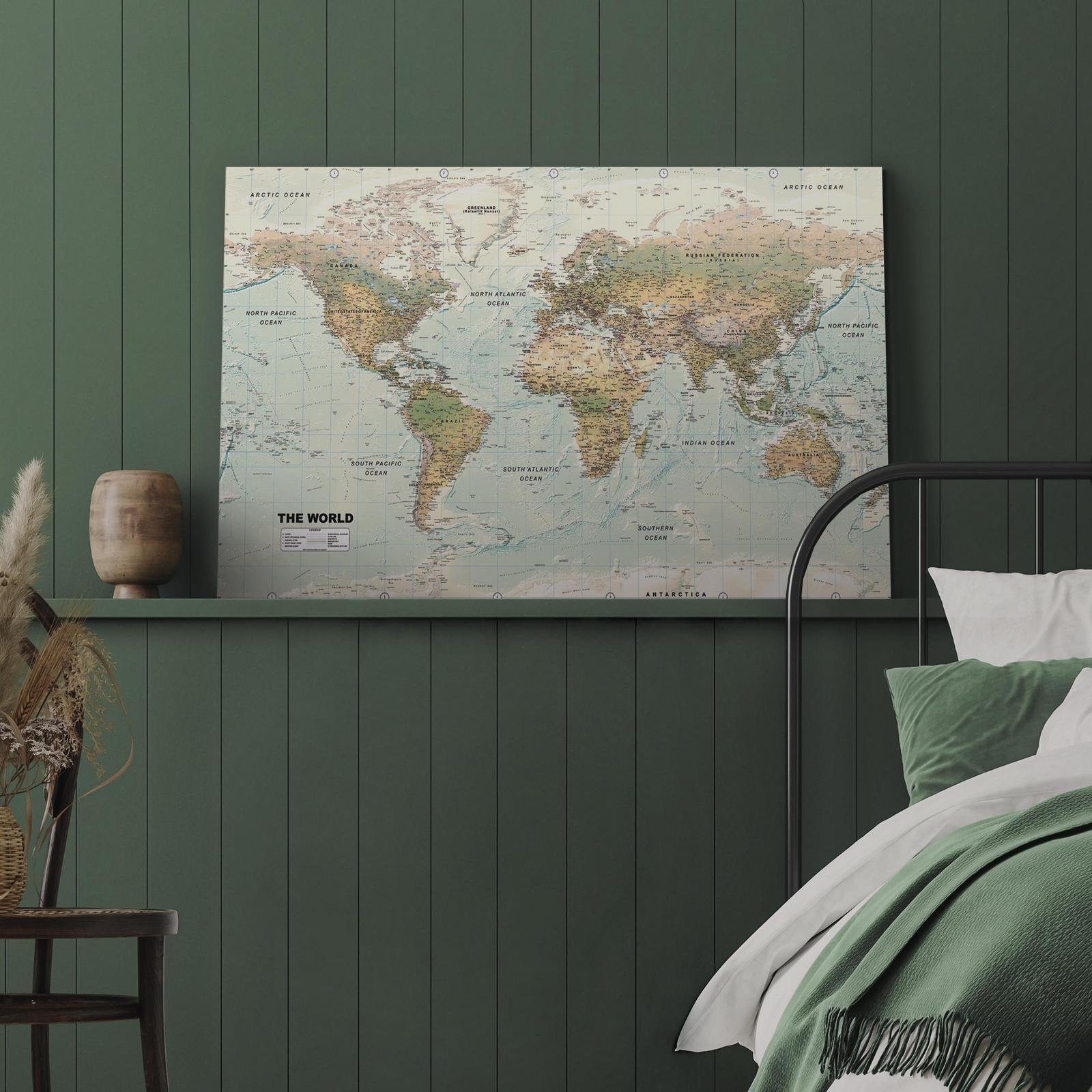 Canvas Tavla - World Map: Beautiful World-Tavlor-Artgeist-peaceofhome.se
