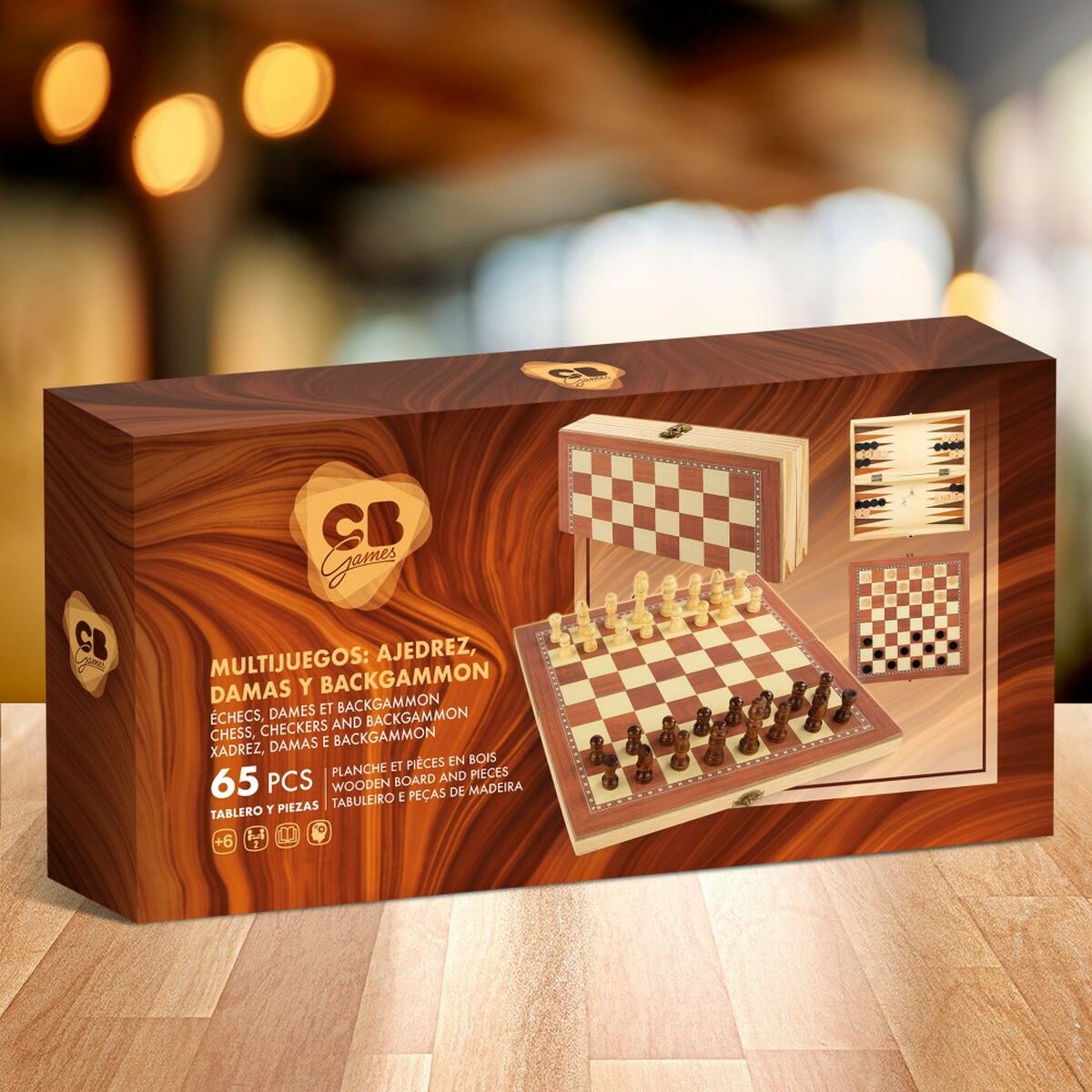 Chack och Dam Bräde Colorbaby Backgammon Trä (6 antal)-Leksaker och spel, Spel och tillbehör-Colorbaby-peaceofhome.se