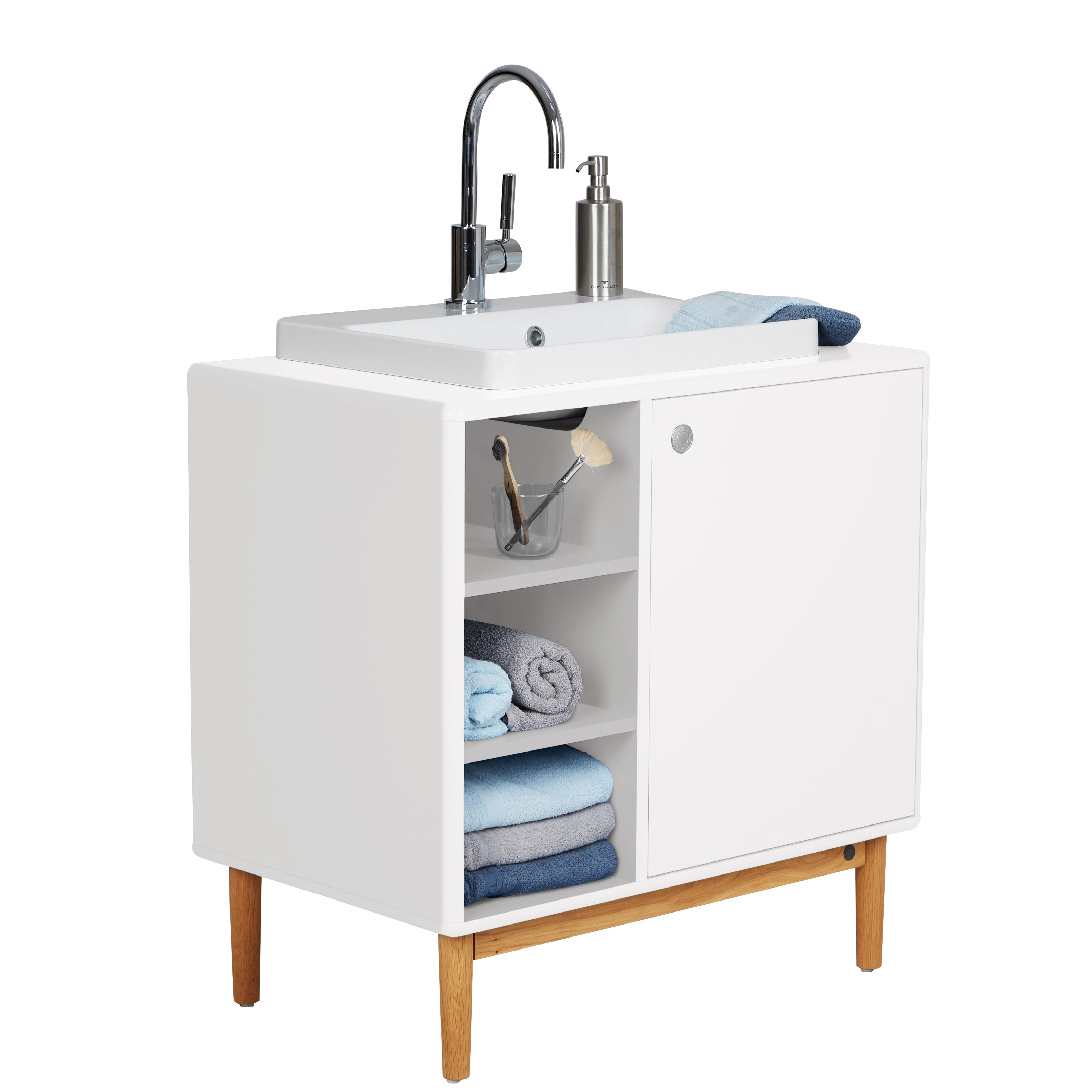 Color Bath Tvättställsbänk med tvättho, 3 fack, 1 dörr-Badrumsmöbler-Tenzo-peaceofhome.se