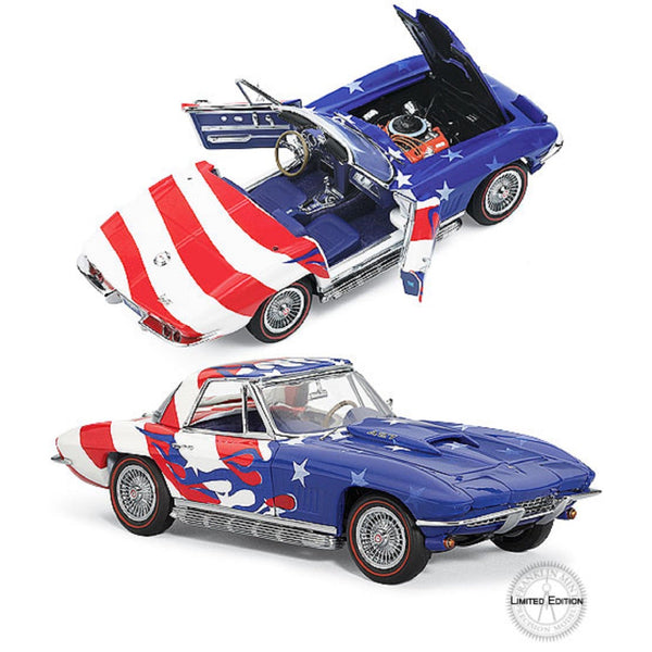 Corvette Sting Ray QVC1967 Stars an Stripes Included 1/2 dollar coin Limited Edition The Franklin Mint-samlarmodeller-Klevrings Sverige-peaceofhome.se