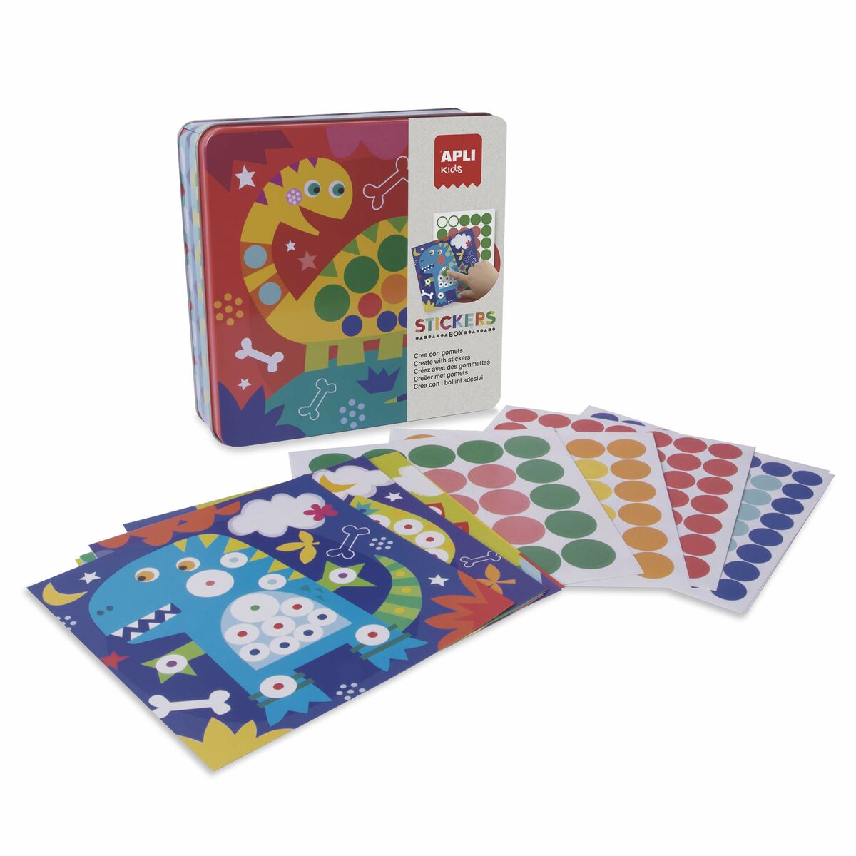 Craft Game Apli Gomets Dino Multicolour-Leksaker och spel, Kreativa aktiviteter-Apli-peaceofhome.se