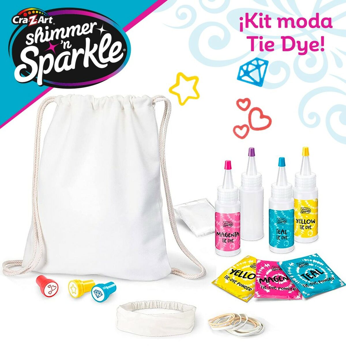 Craft Game Cra-Z-Art SHIMMER N SPARKLE-SET TIE&DYE 4 antal-Leksaker och spel, Kreativa aktiviteter-Cra-Z-Art-peaceofhome.se