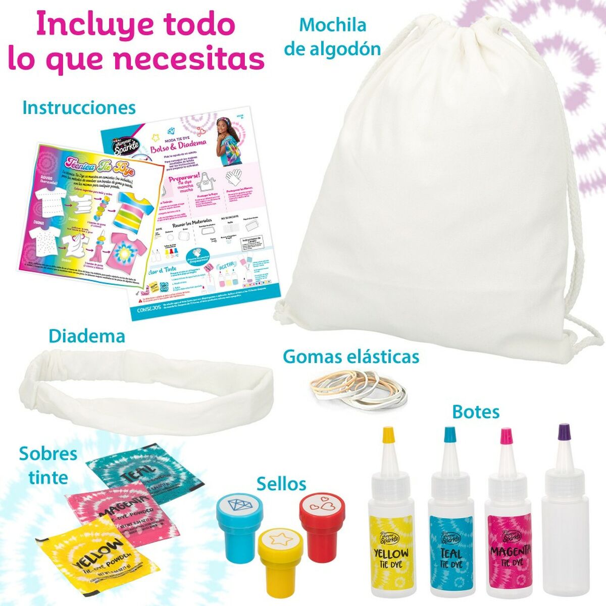 Craft Game Cra-Z-Art SHIMMER N SPARKLE-SET TIE&DYE 4 antal-Leksaker och spel, Kreativa aktiviteter-Cra-Z-Art-peaceofhome.se