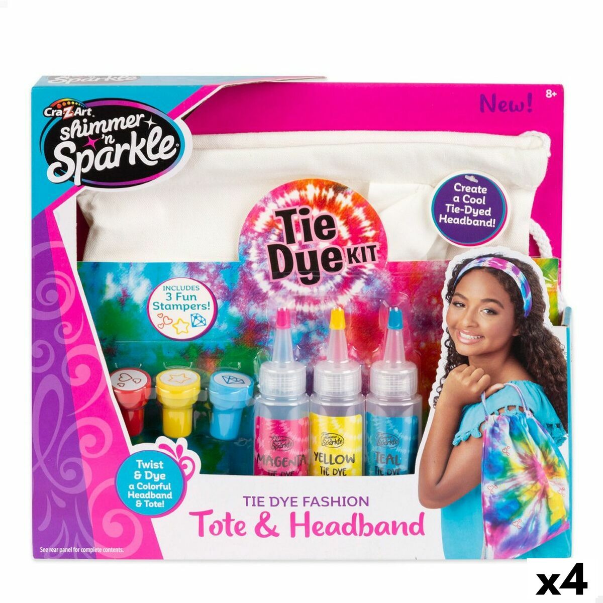 Craft Game Cra-Z-Art SHIMMER N SPARKLE-SET TIE&DYE 4 antal-Leksaker och spel, Kreativa aktiviteter-Cra-Z-Art-peaceofhome.se