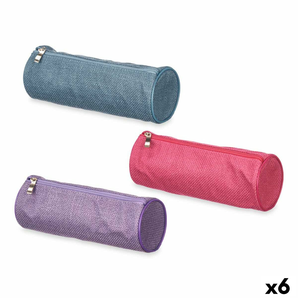 Cylindrisk skolväska Pincello 445 445 Blå Purpur Rosa 22 x 8 x 8 cm (6 antal)-Kontor och Kontorsmaterial, Skol- och utbildningsmaterial-Pincello-peaceofhome.se