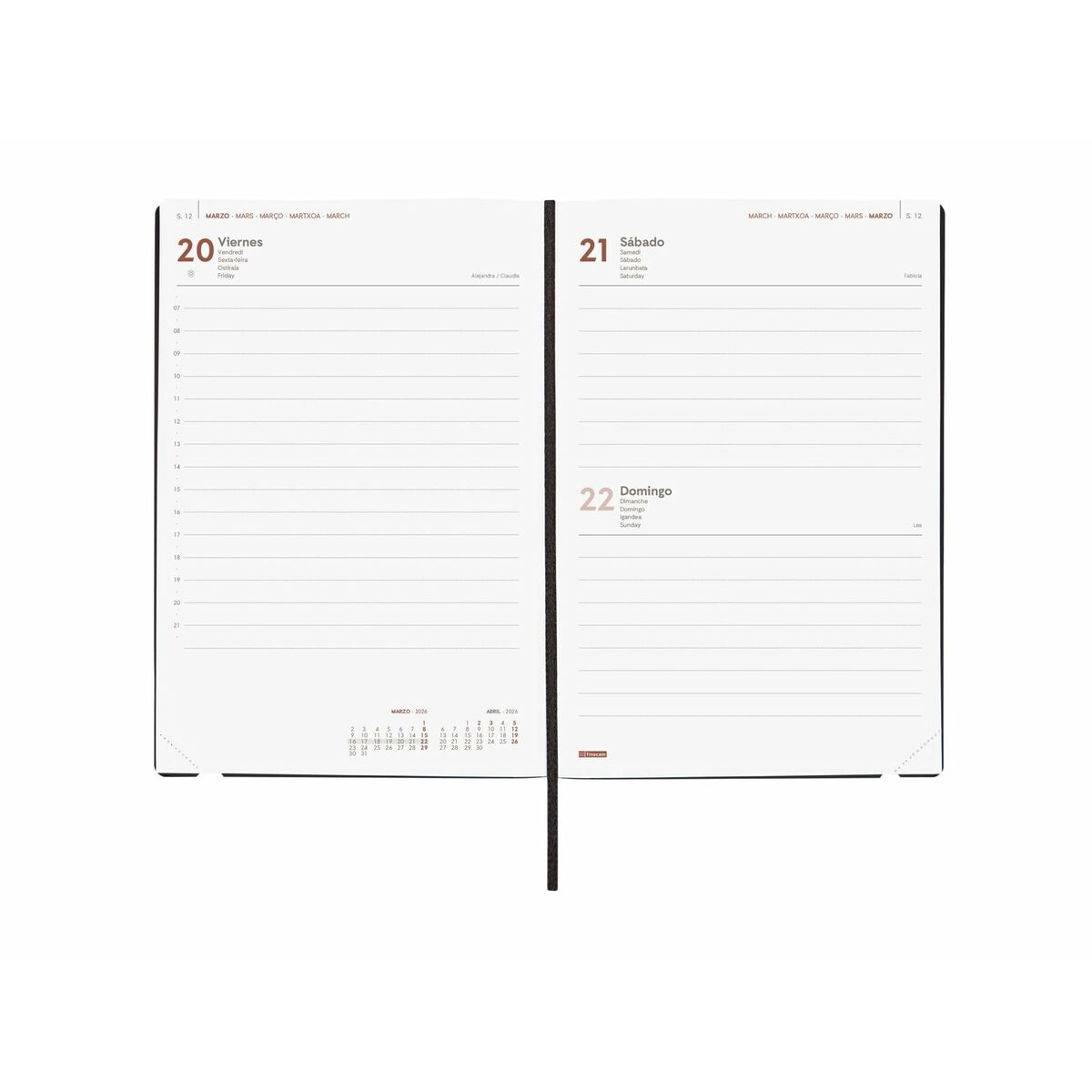 Dagbok Finocam Blå A5 14 x 20,4 cm-Kontor och Kontorsmaterial, Kalendrar, dagböcker och personliga arrangörer-Finocam-peaceofhome.se