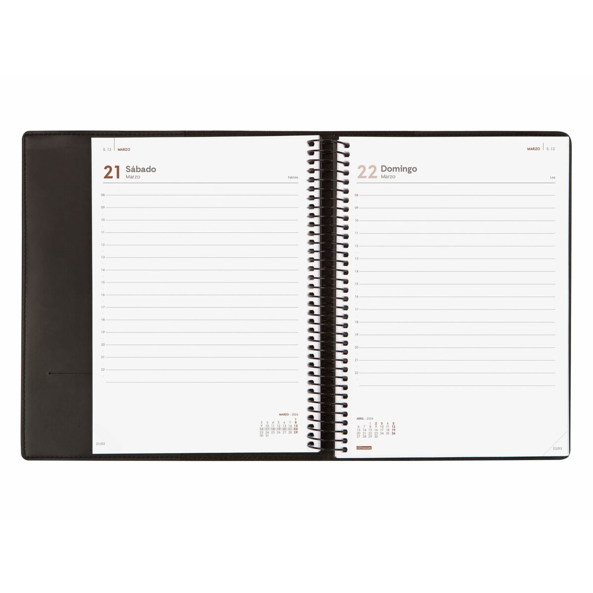Dagbok Finocam DUOBAND Svart A5 15,5 x 21,2 cm 2025-2026-Kontor och Kontorsmaterial, Kalendrar, dagböcker och personliga arrangörer-Finocam-peaceofhome.se