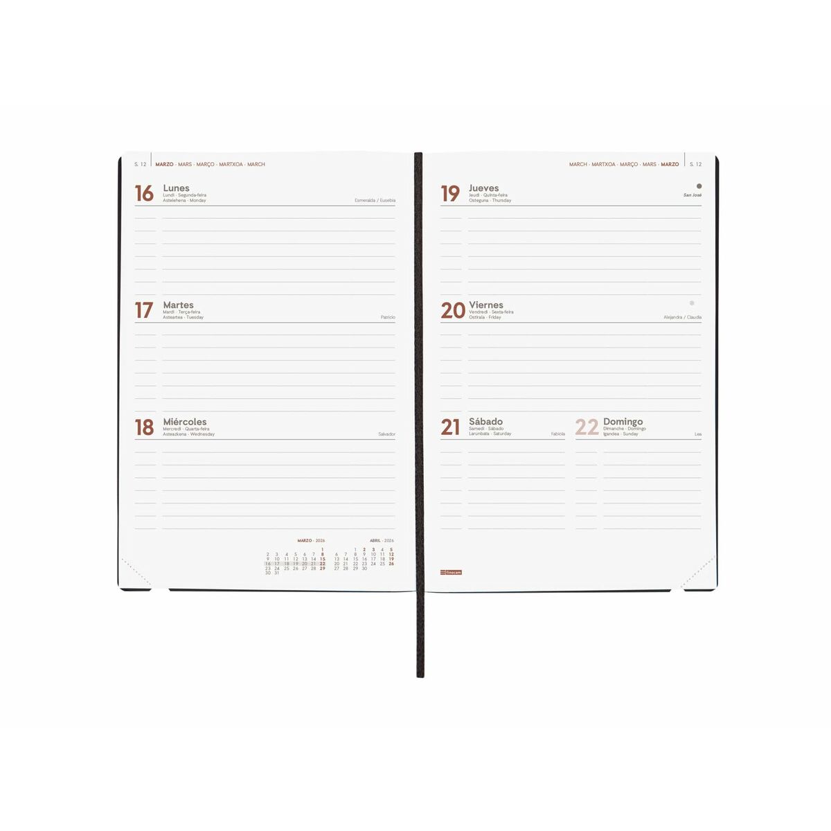 Dagbok Finocam Grön A5 14 x 20,4 cm-Kontor och Kontorsmaterial, Kalendrar, dagböcker och personliga arrangörer-Finocam-peaceofhome.se