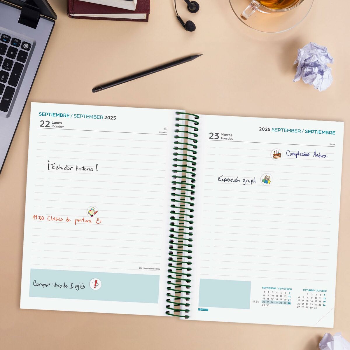 Dagbok Finocam-Kontor och Kontorsmaterial, Kalendrar, dagböcker och personliga arrangörer-Finocam-peaceofhome.se