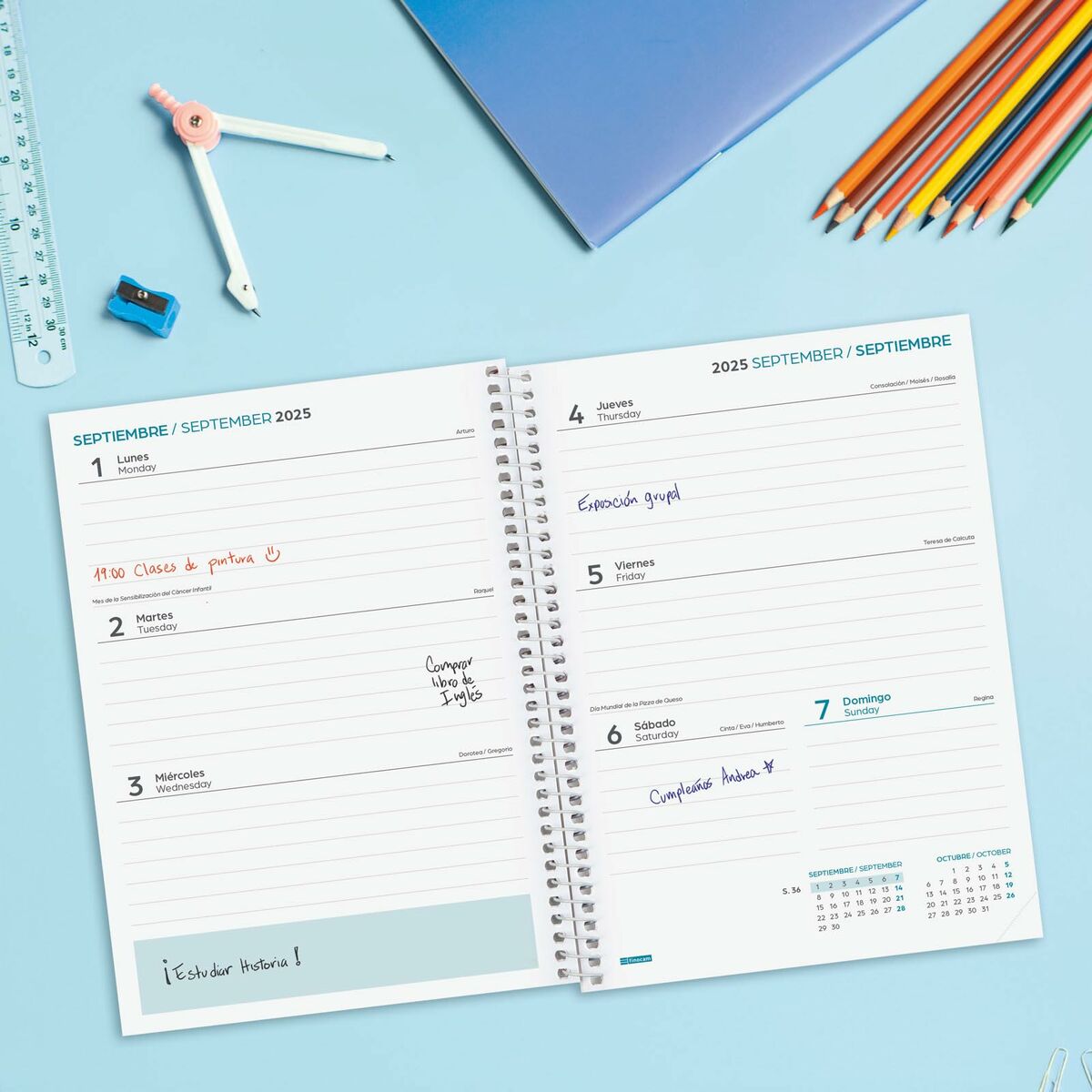 Dagbok Finocam-Kontor och Kontorsmaterial, Kalendrar, dagböcker och personliga arrangörer-Finocam-peaceofhome.se