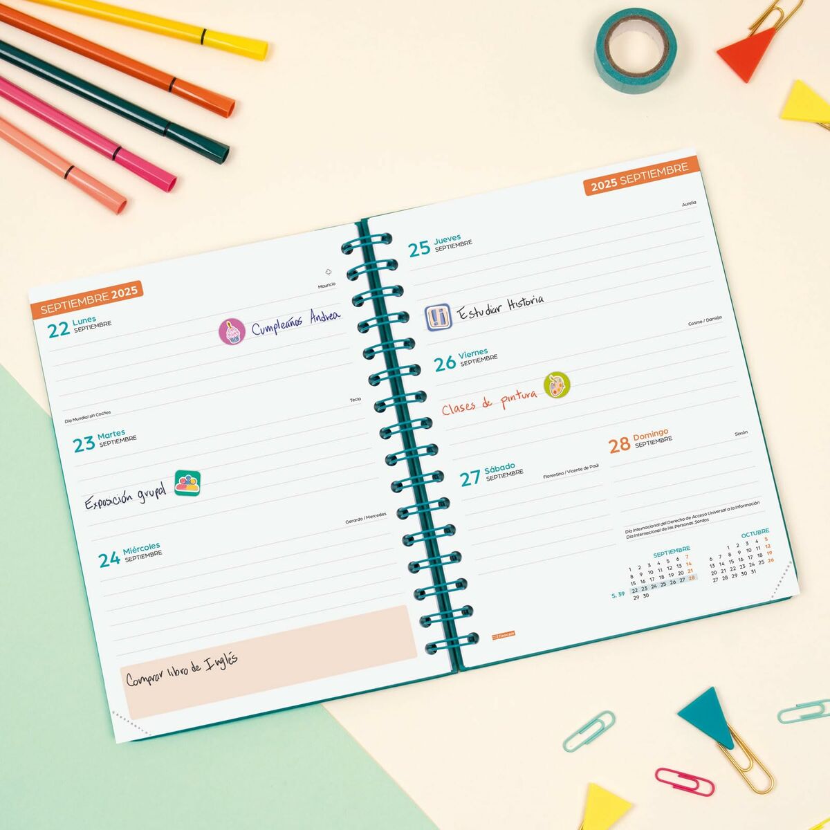 Dagbok Finocam-Kontor och Kontorsmaterial, Kalendrar, dagböcker och personliga arrangörer-Finocam-peaceofhome.se