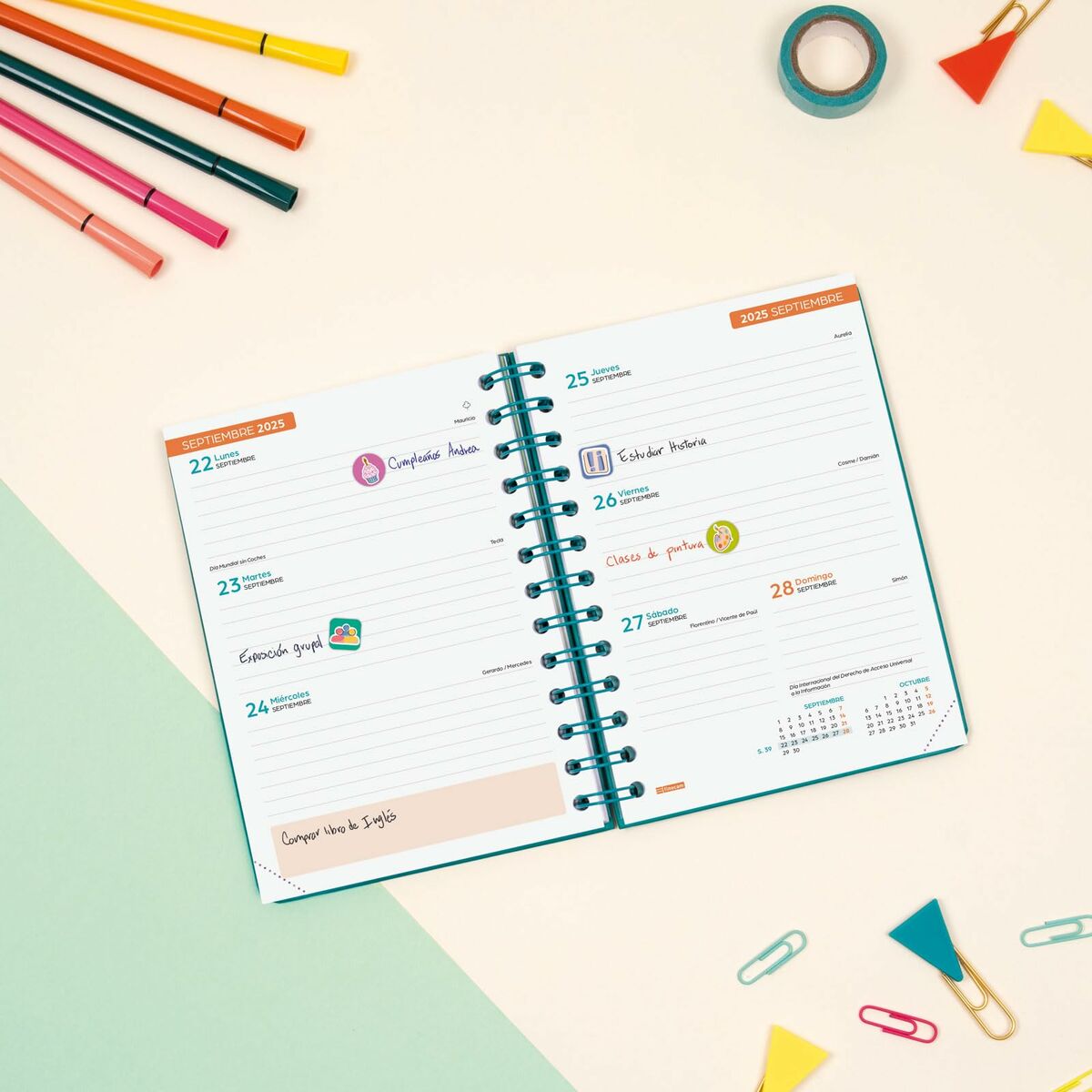 Dagbok Finocam-Kontor och Kontorsmaterial, Kalendrar, dagböcker och personliga arrangörer-Finocam-peaceofhome.se