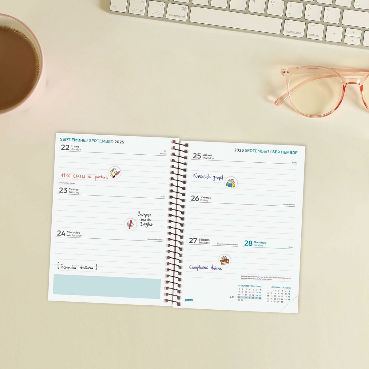 Dagbok Finocam-Kontor och Kontorsmaterial, Kalendrar, dagböcker och personliga arrangörer-Finocam-peaceofhome.se