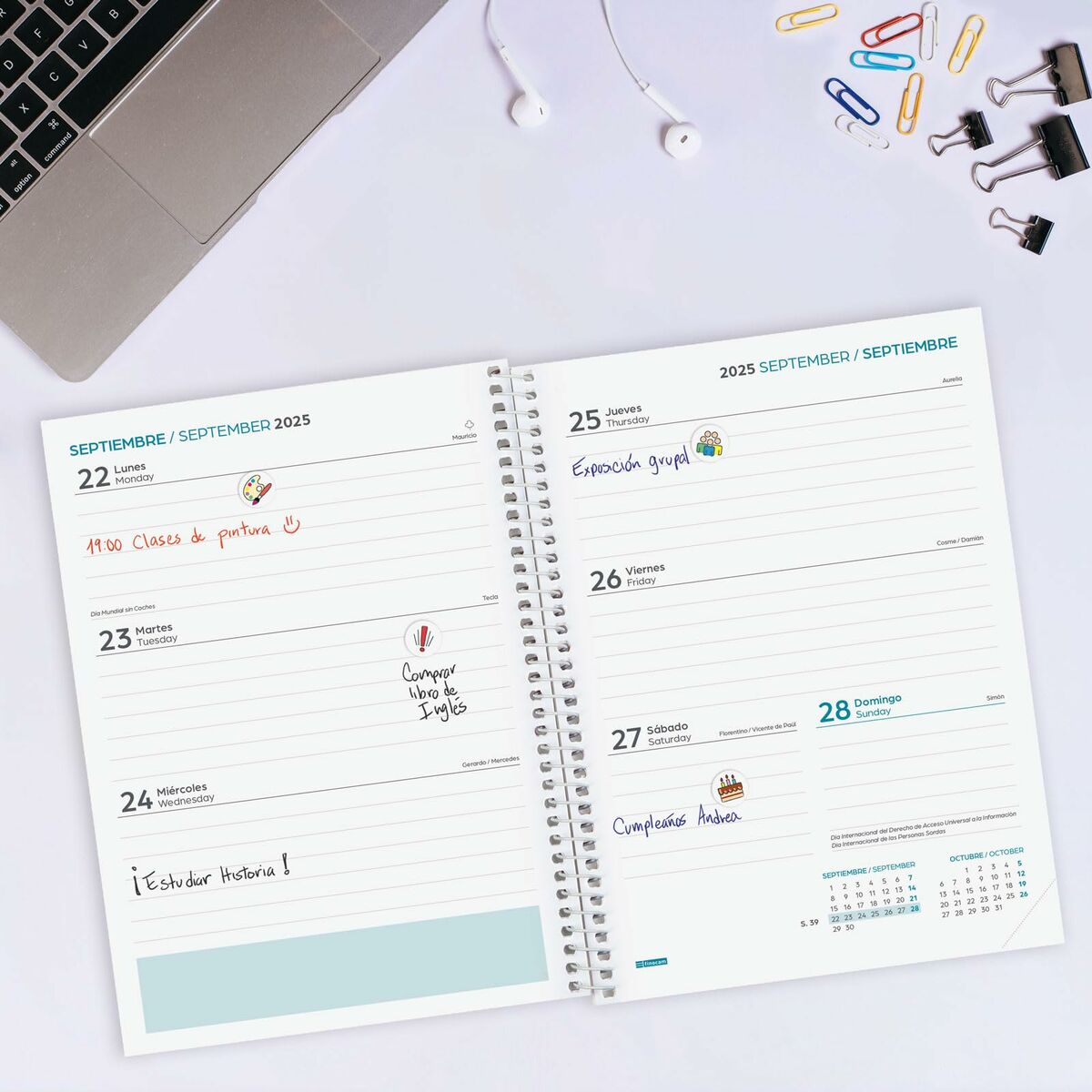 Dagbok Finocam-Kontor och Kontorsmaterial, Kalendrar, dagböcker och personliga arrangörer-Finocam-peaceofhome.se