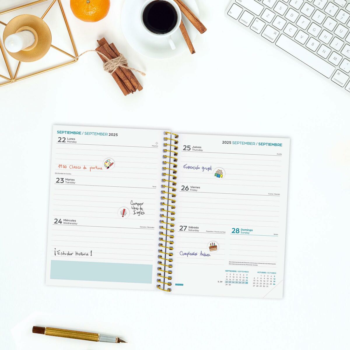 Dagbok Finocam-Kontor och Kontorsmaterial, Kalendrar, dagböcker och personliga arrangörer-Finocam-peaceofhome.se