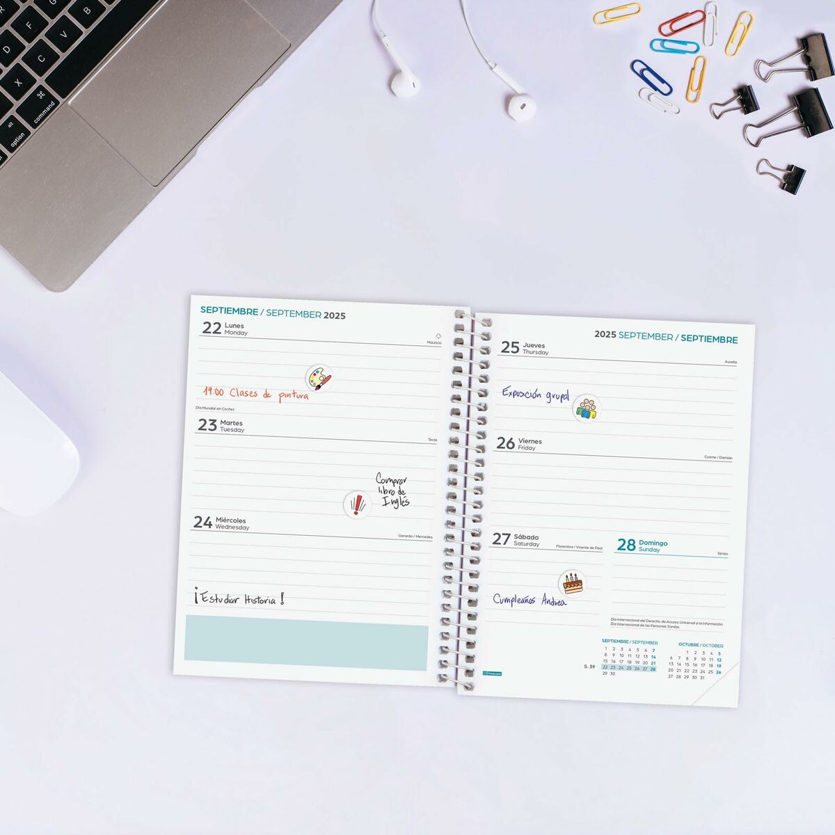 Dagbok Finocam-Kontor och Kontorsmaterial, Kalendrar, dagböcker och personliga arrangörer-Finocam-peaceofhome.se