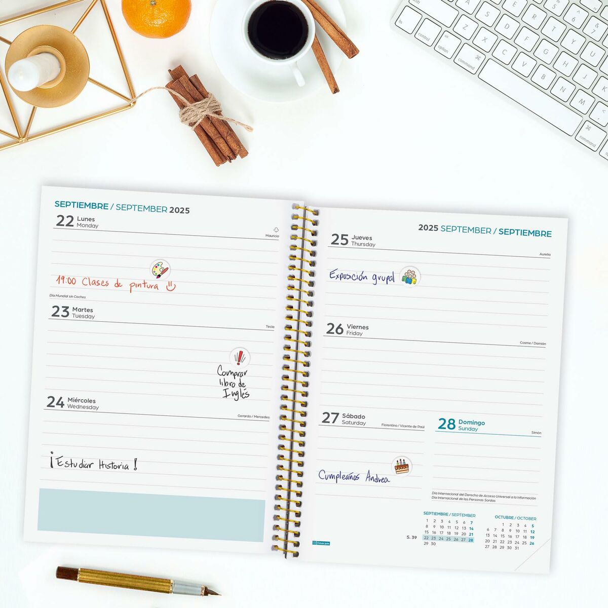 Dagbok Finocam-Kontor och Kontorsmaterial, Kalendrar, dagböcker och personliga arrangörer-Finocam-peaceofhome.se