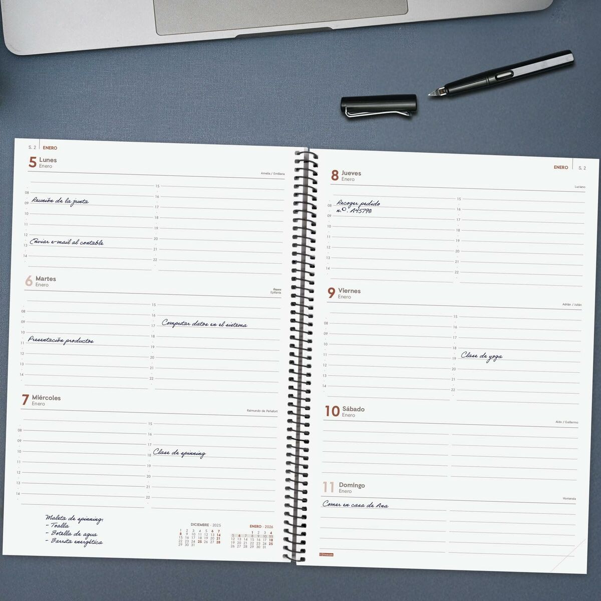 Dagbok Finocam OPAQUE Blå A4 21 x 29,7 cm 2026-Kontor och Kontorsmaterial, Kalendrar, dagböcker och personliga arrangörer-Finocam-peaceofhome.se