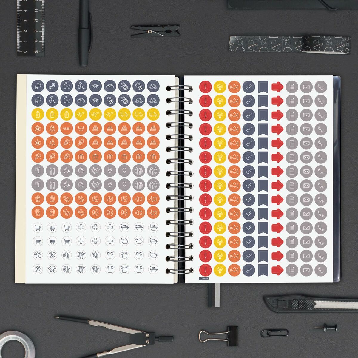 Dagbok Finocam Tempus Svart Quarto 15,5 x 21,7 cm 2024-2025-Kontor och Kontorsmaterial, Kalendrar, dagböcker och personliga arrangörer-Finocam-peaceofhome.se