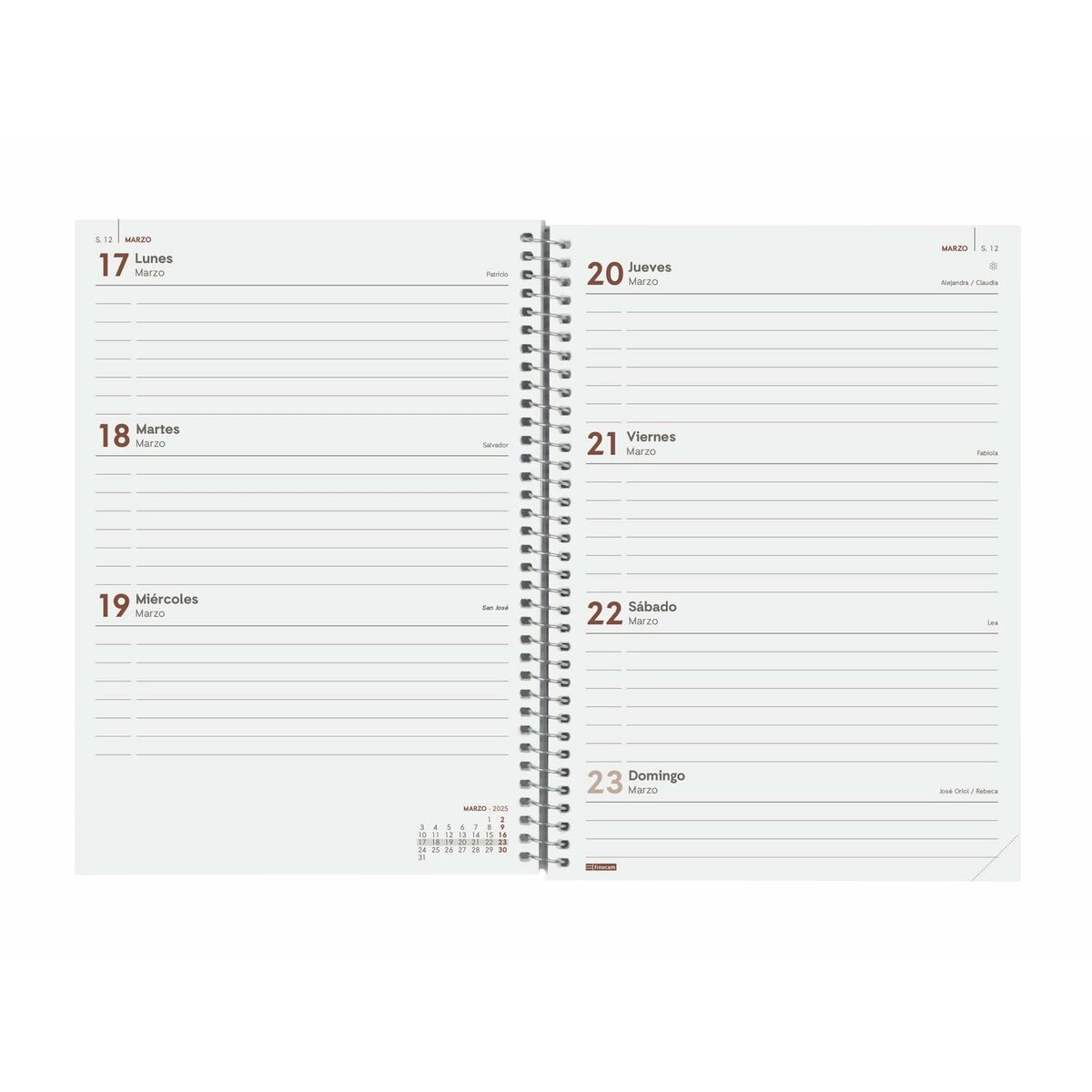 Dagbok Finocam YEAR Röd A5 15,5 x 21,2 cm 2025-Kontor och Kontorsmaterial, Kalendrar, dagböcker och personliga arrangörer-Finocam-peaceofhome.se