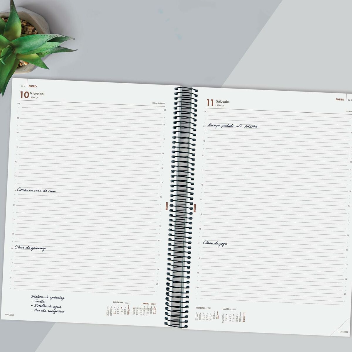 Dagbok Finocam YEAR Svart A5 15,5 x 21,2 cm 2025-Kontor och Kontorsmaterial, Kalendrar, dagböcker och personliga arrangörer-Finocam-peaceofhome.se