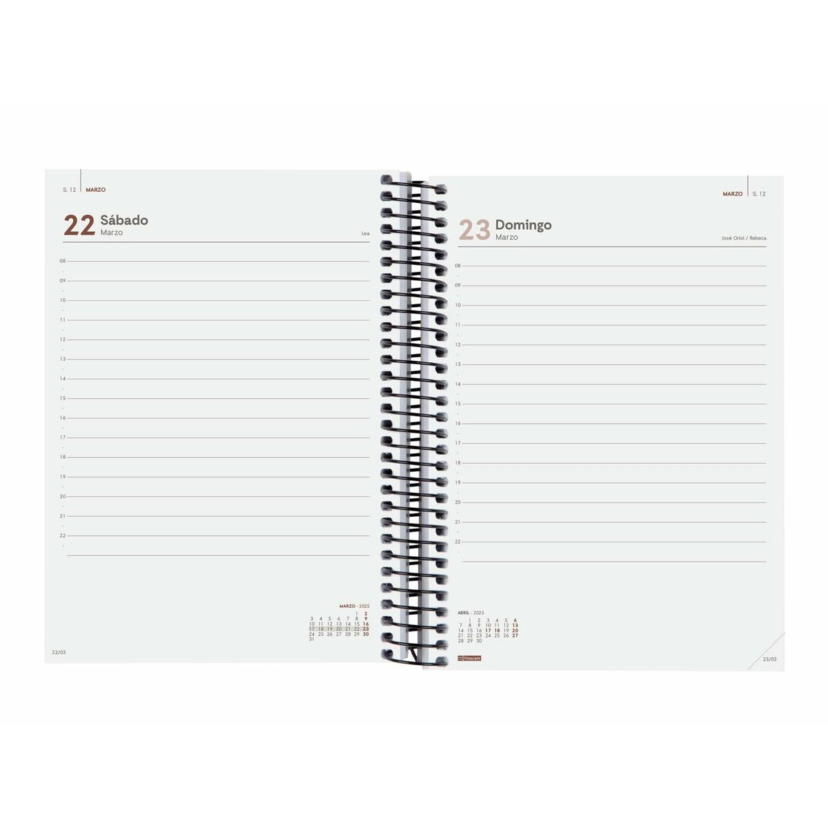 Dagbok Finocam YEAR Svart A5 15,5 x 21,2 cm 2025-Kontor och Kontorsmaterial, Kalendrar, dagböcker och personliga arrangörer-Finocam-peaceofhome.se