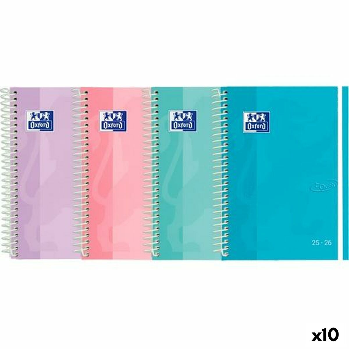 Dagbok Oxford TOUCH 1/4 15 x 21 cm 2025-2026 (10 antal)-Kontor och Kontorsmaterial, Kalendrar, dagböcker och personliga arrangörer-Oxford-peaceofhome.se