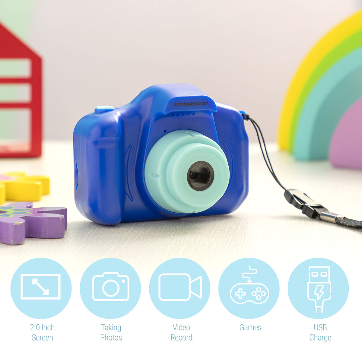 Digitalkamera för barn Kidmera InnovaGoods-Leksaker och spel, Elektroniska leksaker-InnovaGoods-peaceofhome.se