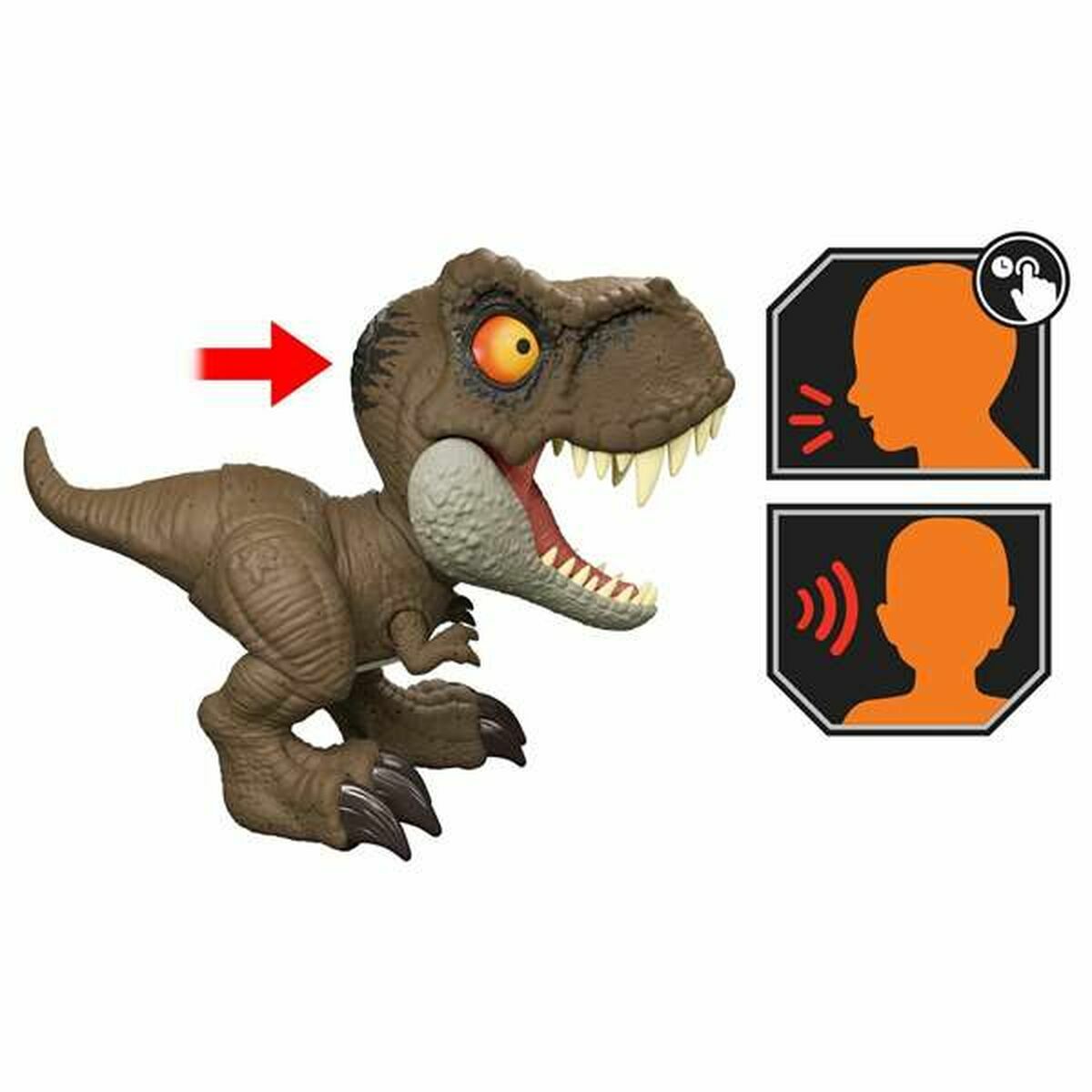 Dinosaurie Mattel Jurassic World Roar Command T-Rex 21,59 x 22,23 x 10,16 cm-Leksaker och spel, Dockor och actionfigurer-Mattel-peaceofhome.se