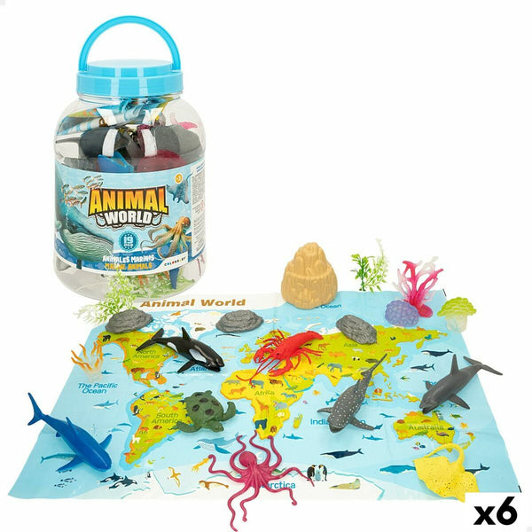 Djurfigurer Colorbaby 19 Delar Havet Plast 14 x 6 x 7 cm (6 antal)-Leksaker och spel, Dockor och actionfigurer-Colorbaby-peaceofhome.se