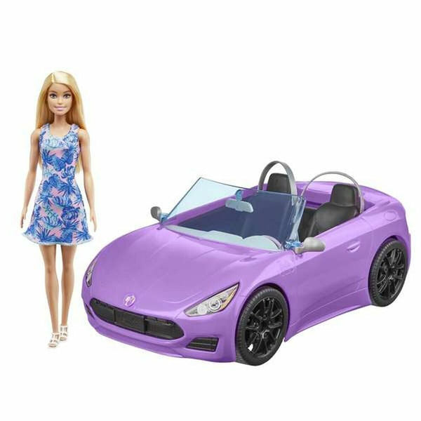 Docka Barbie And Her Purple Convertible-Leksaker och spel, Dockor och tillbehör-Barbie-peaceofhome.se
