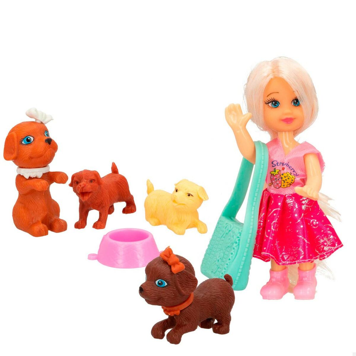 Docka med husdjur Colorbaby 5 x 12,5 x 3 cm (6 antal)-Leksaker och spel, Dockor och tillbehör-Colorbaby-peaceofhome.se