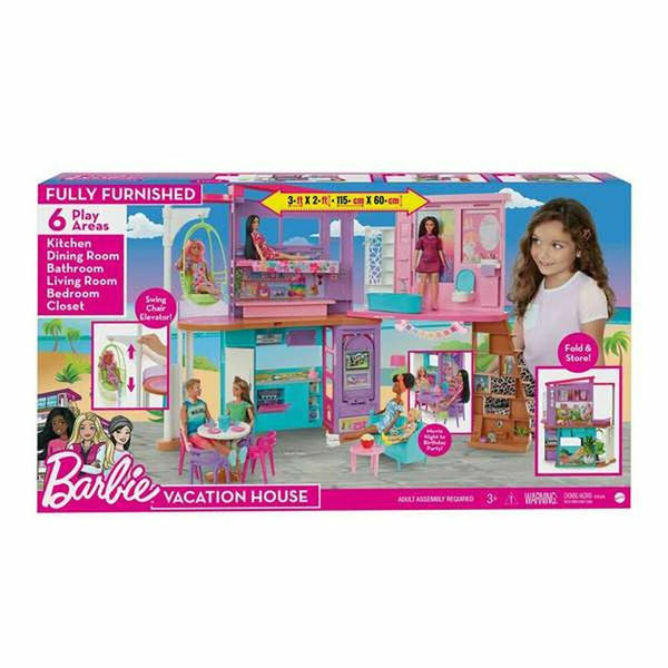 Dockhus Mattel Barbie Malibu House 2022-Leksaker och spel, Dockor och tillbehör-Mattel-peaceofhome.se